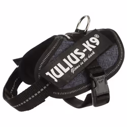 JULIUS K9 Harnais Power IDC Baby 2-XS-S : 33-45 cm - 18 mm - Bleu jean - Pour chien