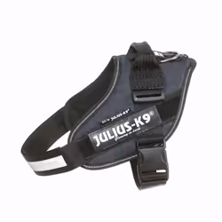 JULIUS K9 Harnais Power IDC 0-M-L : 58-76 cm - 40 mm - Bleu jean - Pour chien