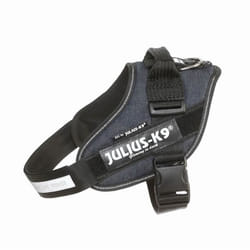 JULIUS K9 Harnais Power IDC 0-M-L : 58-76 cm - 40 mm - Bleu jean - Pour chien