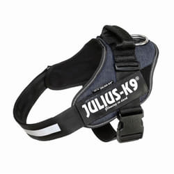 JULIUS K9 Harnais Power IDC 1-L : 63-85 cm - 50 mm - Bleu jean - Pour chien
