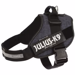 JULIUS K9 Harnais Power IDC 3–XL-XXL : 82–115 cm - 50 mm - Bleu jean - Pour chien