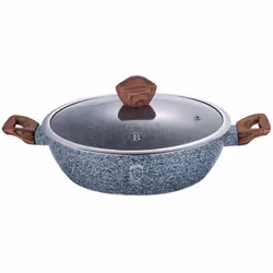 Une casserole plate de la gamme d'ustensiles de cuisine Forest Line. Français Le revêtement innovant en granit Stone Touch do ...