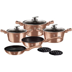Rose Gold Batterie de Cuisine à Induction 10 Pièces Aluminium Antiadhésif sans pfoa Or rose - Berlinger Haus