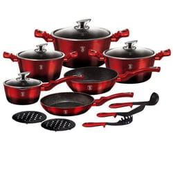 BerlingerHaus Batterie de cuisine 15 pièces Collection Metallic Line Black Burgundy - 5999056781658