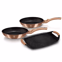 Berlinger Haus BH/1669, Set de friture, Or rose, Aluminium, Marbre, Gaz, Halogène, Induction, 22 cm