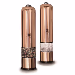 Un ensemble de moulins électriques pour poivre et sel en acier inoxydable de haute qualité de couleur or rose de la ligne Ros ...