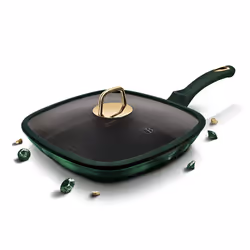 Berlinger Haus BH/6051, Rectangulaire, Poêle grill, Noir, Vert, Titane, Aluminium, 2,1 L
