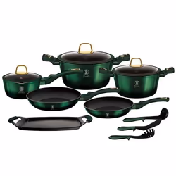 Casseroles et poêles - BERLINGER HAUS - EMERALD - Aluminium forgé - Revêtement en titane - 12 pièces