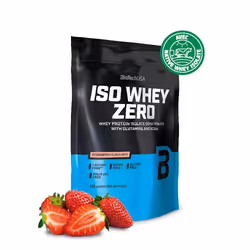 BioTechUSA Iso Whey Zero 500 g, Poudre, Protéine de lait, Isolation de la protéine de lactosérum, Fraise, L-Alanine, L-Acide ...