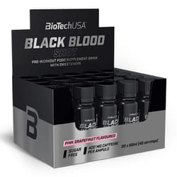 BioTech USA - Pre-workout en shot - Black Blood Shot - Pink Grapefruit Pack de 20