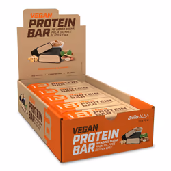 BioTech USA - Barres protéinées vegan - Vegan Protein Bar - Peanut Butter Boite de 20