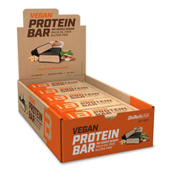 BioTech USA - Barres protéinées vegan - Vegan Protein Bar - Peanut Butter Boite de 20