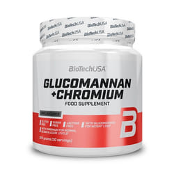 BioTech USA - Réducteur d'appétit - Glucomannan + Chromium - Saveur neutre 225g
