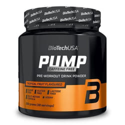 BioTech USA - Pre-workout sans caféine - Pump Caffeine Free - Tropical Fruit 330g