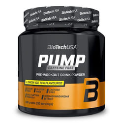 BioTech USA - Pre-workout sans caféine - Pump Caffeine Free - Lemon Ice Tea 330g