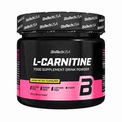 BioTech USA - L-Carnitine en poudre - L-Carnitine Flavoured Drink Powder - Lemon Ice Tea 150g
