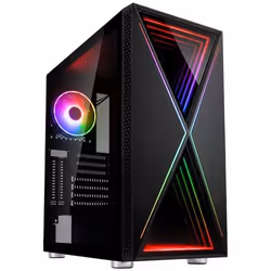 Kolink Void X, Midi Tower, PC, Noir, ATX, EATX, micro ATX, Mini-ITX, Plastique, Acier, Verre trempé, Jouer