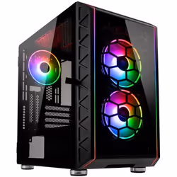 Kolink Citadel Glass SE, Micro Tower, PC, Noir, micro ATX, Mini-ITX, Mesh, Plastique, Acier, Verre trempé, Jouer
