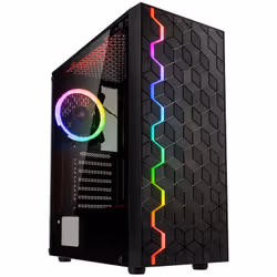 Kolink INSPIRE K8, Midi Tower, Serveur, Noir, ATX, micro ATX, Mini-ITX, Plastique, Acier, Verre trempé, Bleu, Vert, Rouge
