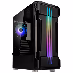 Kolink Inspire K10, Midi Tower, PC, Noir, ATX, micro ATX, Mini-ITX, Plastique, Acier, Verre trempé, Multicolore