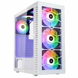 Kolink OBSERVATORY HF GLASS WHITE ARGB Midi Tower Blanc