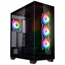 Kolink UNITY ARENA ARGB, Midi Tower, PC, Noir, ATX, EATX, micro ATX, Mini-ITX, Acier, Verre trempé, Jouer