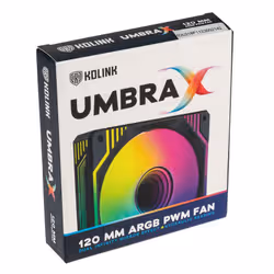 Kolink UMBRA X 120mm PWM ARGB Processeur Ventilateur 12 cm Noir, Blanc 1 pièce(s) - Vue supplémentaire 7