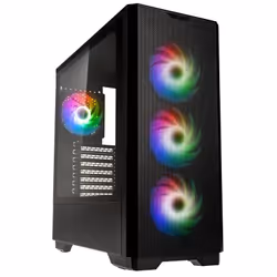 Kolink Unity Solar ARGB Mesh, Midi Tower, PC, Noir, ATX, EATX, micro ATX, Mini-ITX, Acier, Verre trempé, Jouer