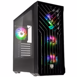 Kolink UNITY CASCADE ARGB, Midi Tower, PC, Noir, ATX, EATX, micro ATX, Mini-ITX, Acier, Verre trempé, Jouer