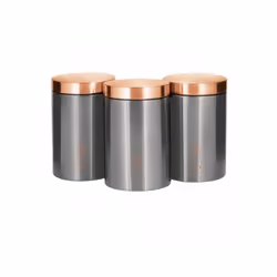 Berlinger Haus BH/6273, Ensemble de service à thé + café + sucre, Acier inoxydable, Gris, Couvercle amovible, Rond, 178 mm
