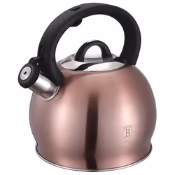 Bouilloire classique avec sifflet en acier inoxydable 18/10 peint en couleur I-Rose Capacité 3L. Le triple fond accuthermique ...