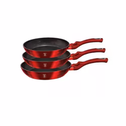 Berlinger Haus BH/1288NF, Set de friture, Bourgogne, Aluminium, Marbre, Gaz, Halogène, Induction, 20 cm