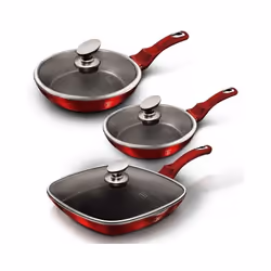 Ensemble de poêles en granit Berlinger Haus BH-6189 - Rouge - Métal