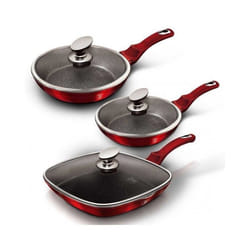 Ensemble de poêles en granit Berlinger Haus BH-6189 - Rouge - Métal