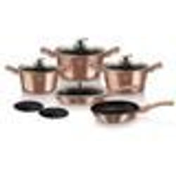Batterie de Cuisine à Induction 11 Pièces Aluminium Antiadhésif sans PFOA Berlinger Haus Rose Gold  Or rose 13643