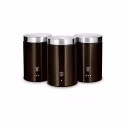 Berlinger Haus BH/6828, Ensemble de service à thé + café + sucre, Acier inoxydable, Noir, Couvercle amovible, Rond, 178 mm