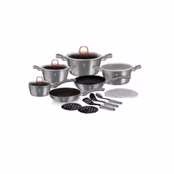 Berlinger Haus BH/7037, Ensemble mixte, Gris, Aluminium, Titane, Gris, Ergonomique, Poignée souple