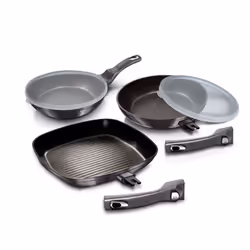 Ensemble de 5 poêles à frire avec poignée amovible Metallic Line Carbon Pro Edition