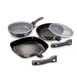 Ensemble de 5 poêles à frire avec poignée amovible Metallic Line Carbon Pro Edition