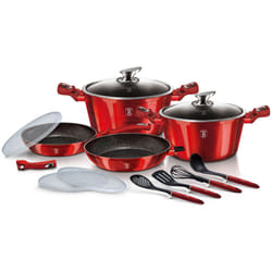 BH-7057 ensemble de casseroles et poêles bourgogne - Berlinger Haus