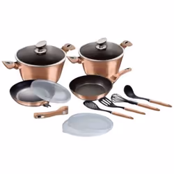 Batterie de cuisine Berlinger Haus Rose Gold en aluminium avec revêtement anti-adhésif - 11 pièces