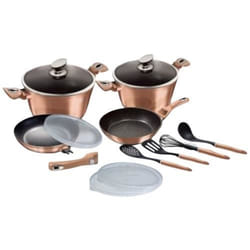 Batterie de cuisine Berlinger Haus Rose Gold en aluminium avec revêtement anti-adhésif - 11 pièces