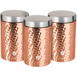 Ensemble de 3 contenants pour le stockage de produits en vrac tels que café, thé, sucre. Récipients de la ligne Rose Gold de  ...