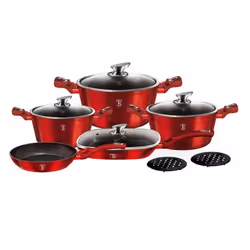 BerlingerHaus Batterie de cuisine 11 pièces Collection Metallic Line Burgundy - 5999108446085