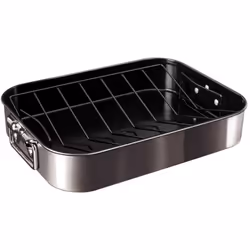 Une rôtissoire de BERLINGER HAUS de la série CARBON PRO METALLIC LINE avec revêtement antiadhésif et grille pour la cuisson s ...