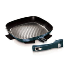 BERLINGERHAUS Poêle à griller avec surface en marbre et poignée amovible 28 cm Aquamarine Edition BH-7151
