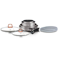 Moonlight Batterie de Cuisine à Induction 9 Pièces Poignée Amovible Aluminium Antiadhésif Gris - Berlinger Haus