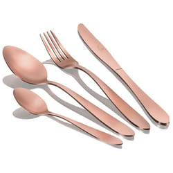 Rose Gold Satin Ménagère 24-piece Acier Inox. Or Mat, Set De Couverts Pour 6 Personnes Or Rose - Berlinger Haus