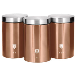 Berlinger Haus - Rose Gold Set de 3 Boîtes de Cuisine en Acier Inoxydable Robuste, Ø11 x 17,8 cm Design Or Rose / Inox