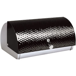 Berlinger Haus - Primal Gloss Boîte à Pain, Couvercle Coulissant, Acier Inoxydable, Design Moderne Inox / Noir